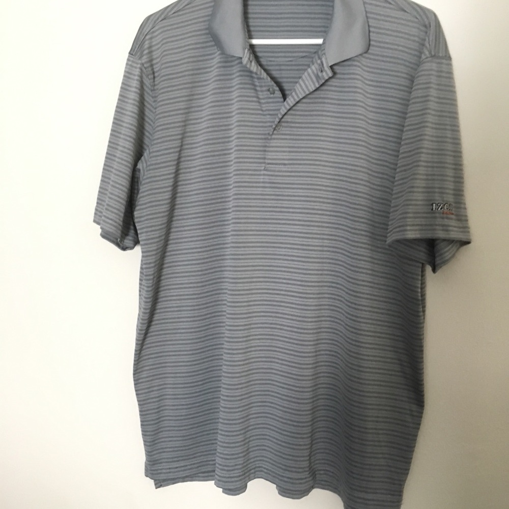 Izod gray striped polo size L